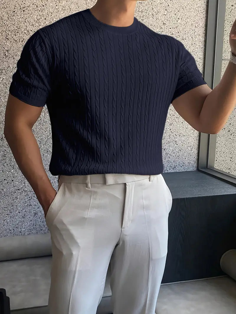 Kiril - Cable Knit Short Sleeve Jumper