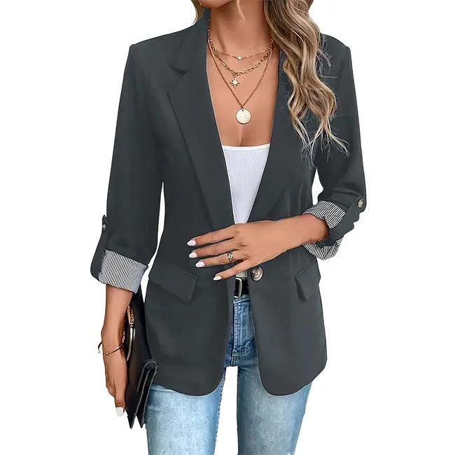 Rigieta | Blazer With Rolled Sleeves and Lapels