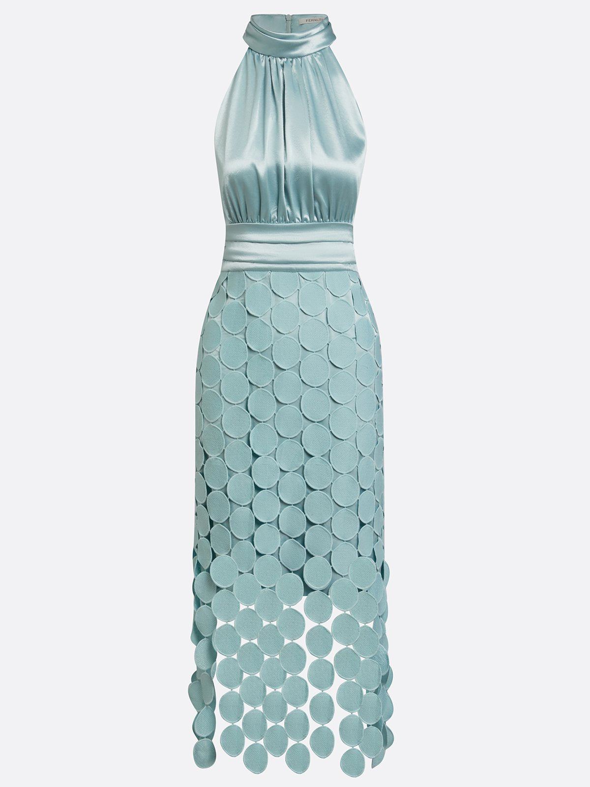 Rinldo | Halter Neck Pleated Midi Dress