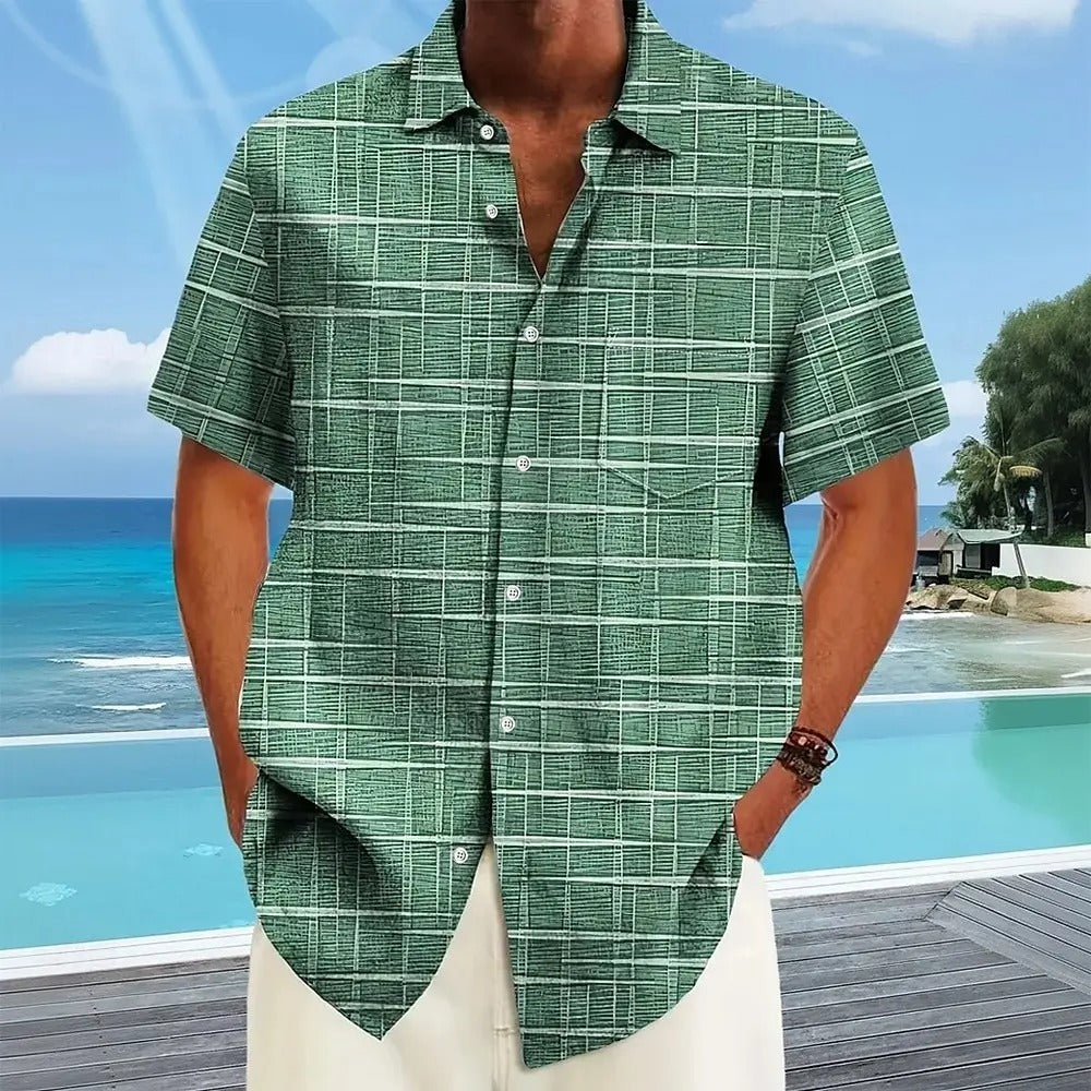 Haroyan | Short Sleeve Plaid Pattern Shirt