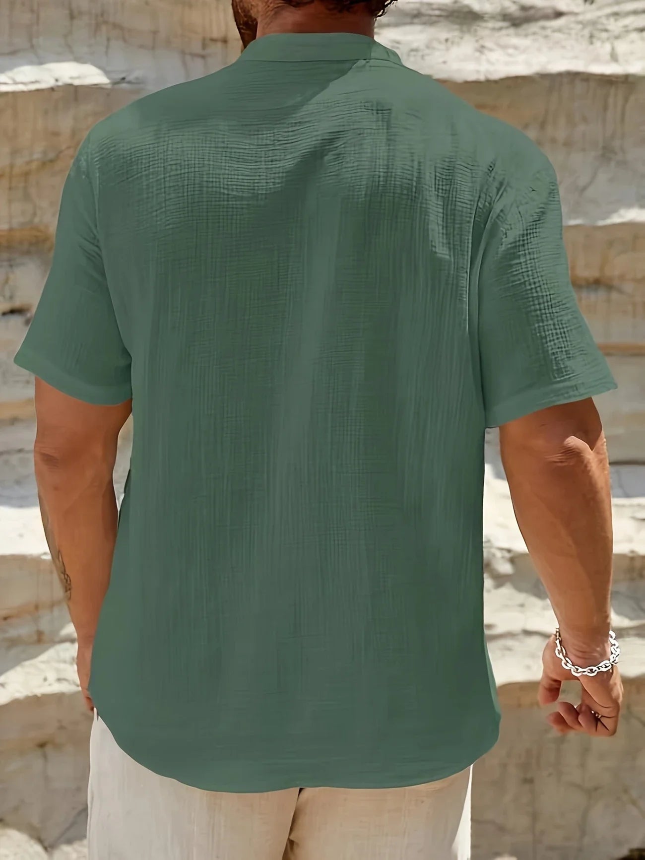 Sancho | Short Sleeve Stand Collar Shirt