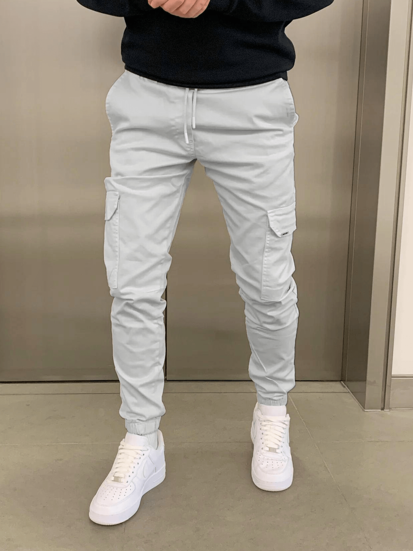 Marko - Cargo Jogger Trousers Elastic Waist Slim Fit
