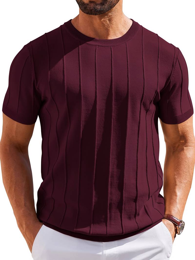 Sang | Knitted Round Neck Textured T-Shirt