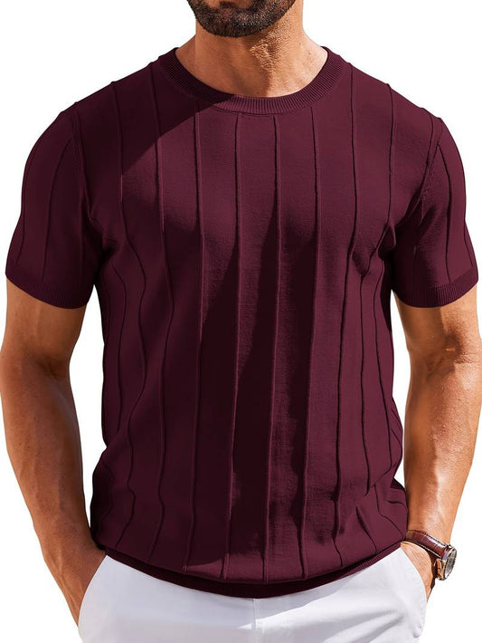 Sang | Knitted Round Neck Textured T-Shirt