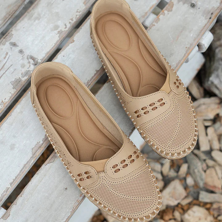 Gerdien | Brown Slip-On Perforated Loafers