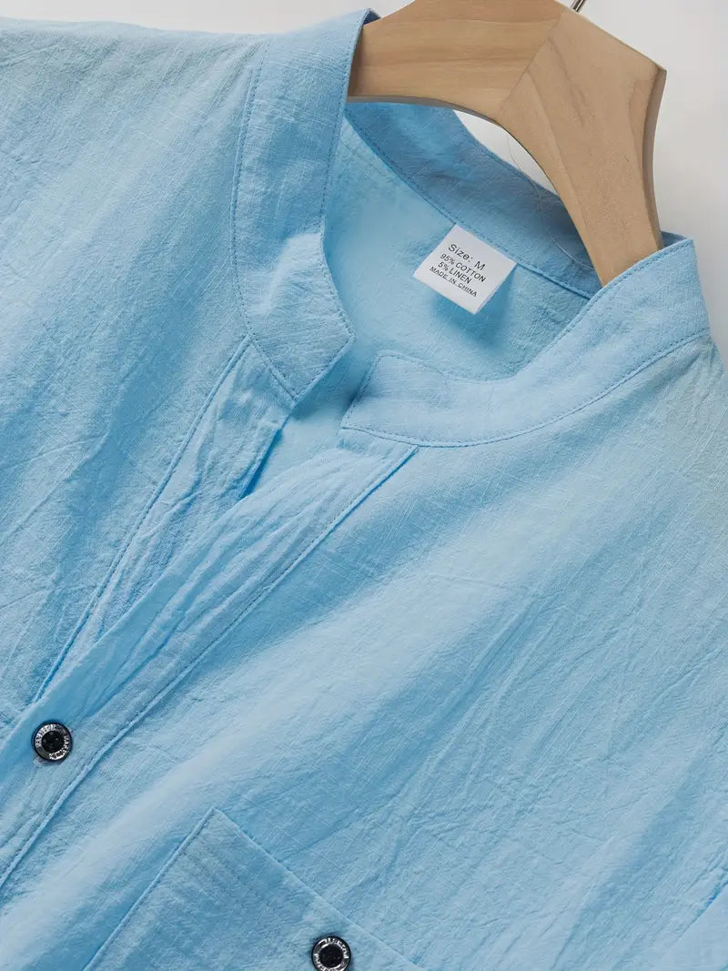 Vaughn - Short Sleeve Henley Pocket Shirt