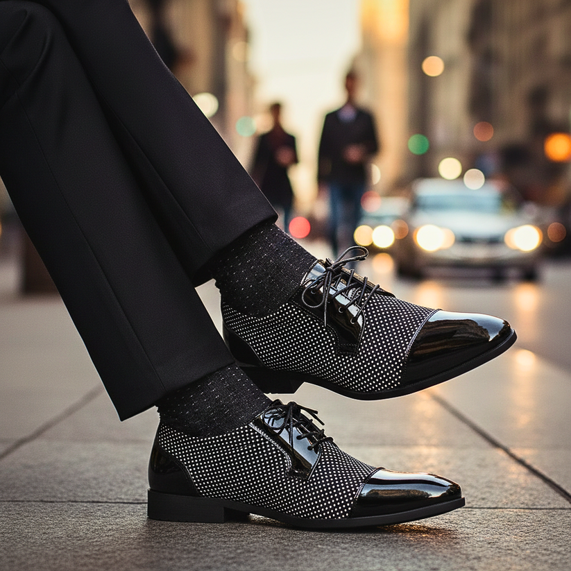 Dernard | Glossy Lace-Up Dress Shoes