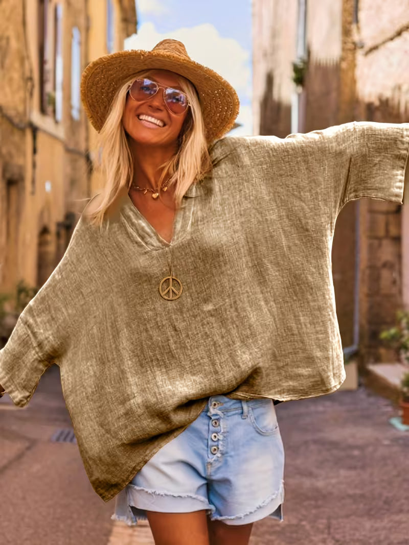 Sienna | V-neck Batwing Sleeve Top in Multiple Colours