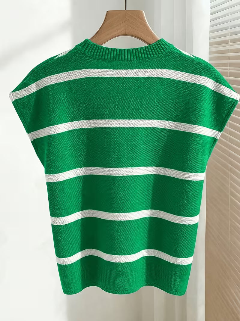 Enila | Striped Knit Jumper with Short Sleeves