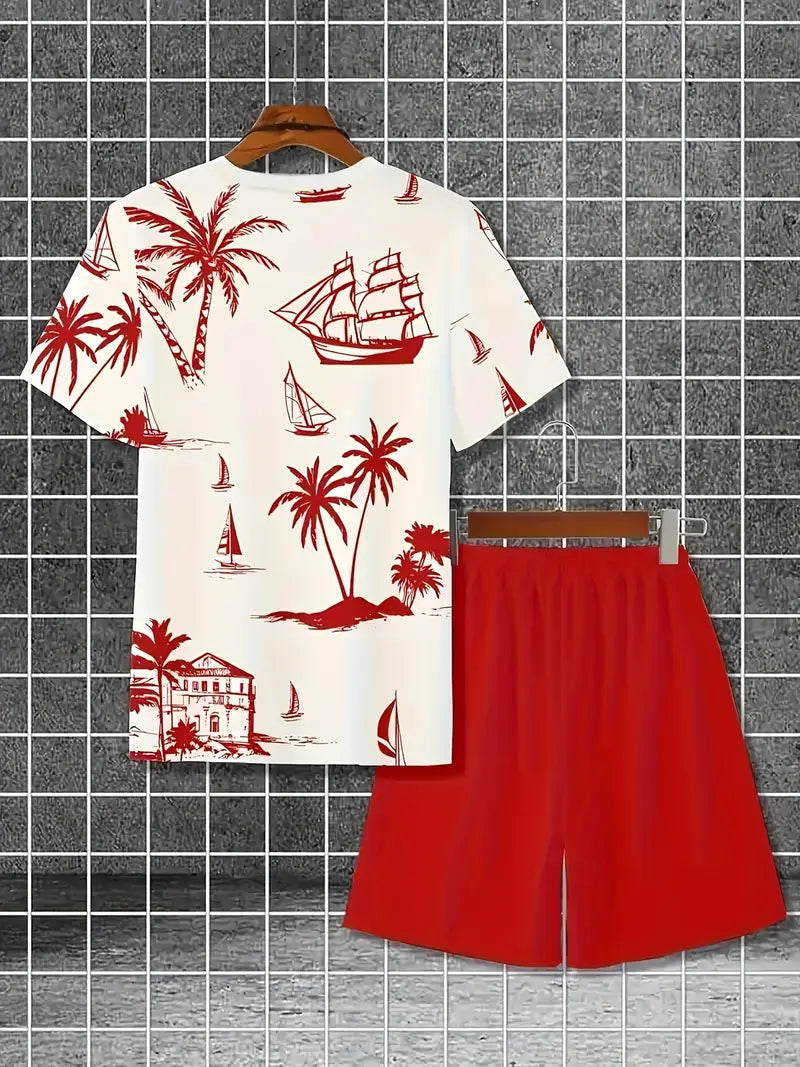 Barea | T Shirt Shorts Set Tropical Print