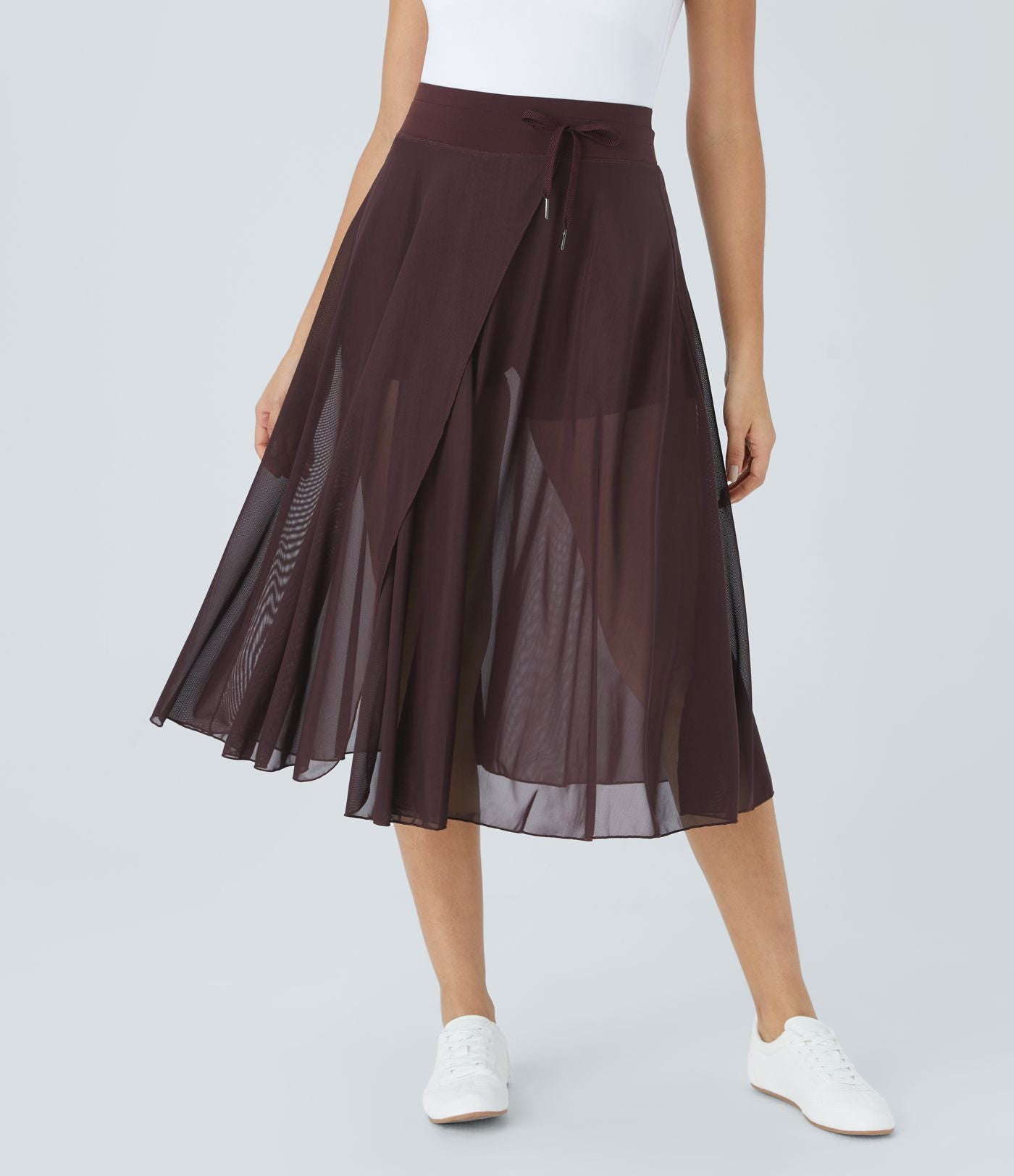 Eliara - High Waisted 2 In 1 Wrap Skirt Shorts