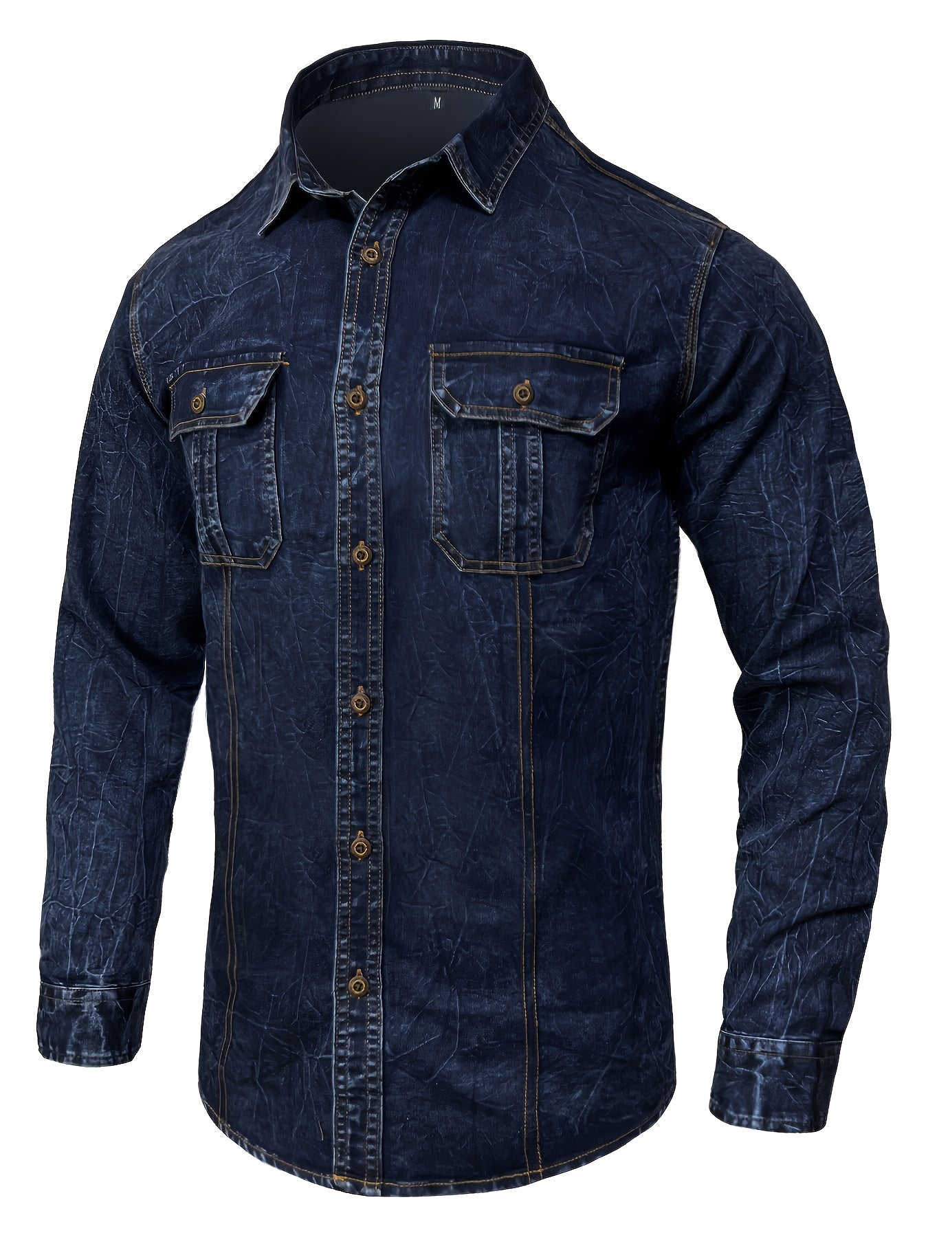Dolvin | Denim Style Button Front Pocket Shirt
