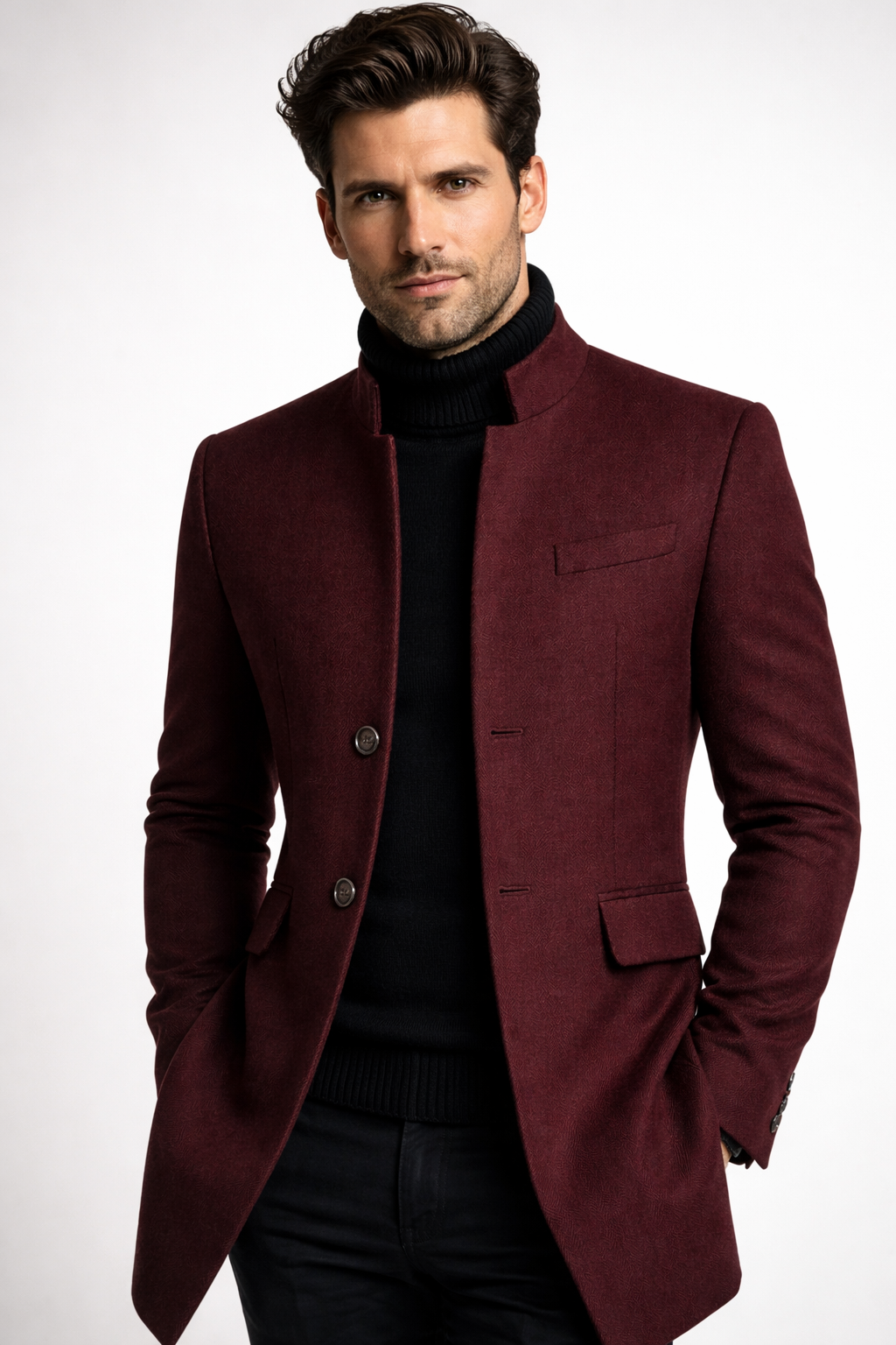 Wilburn | Tailored Long Sleeve Coat with Button Closure