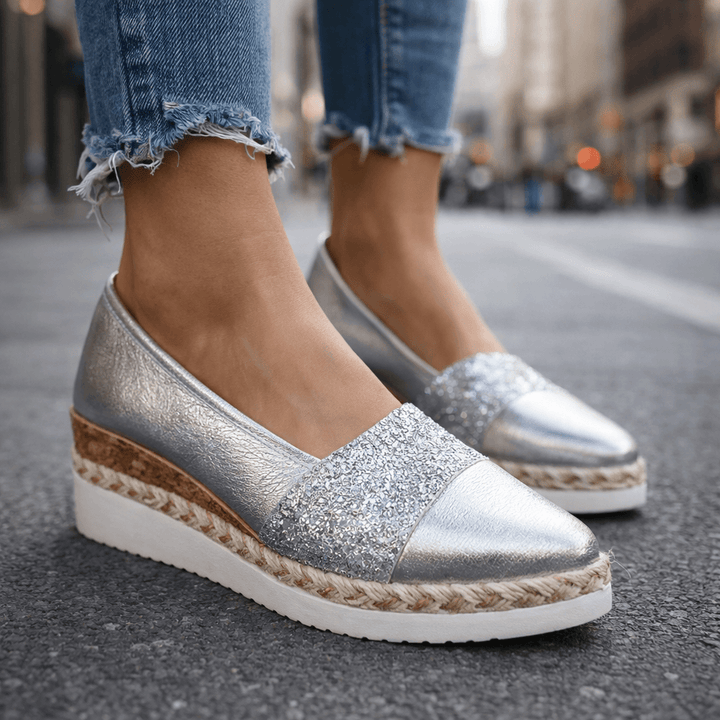 Jahaira | Wedge Espadrille Pointed Toe Slip-On Shoes
