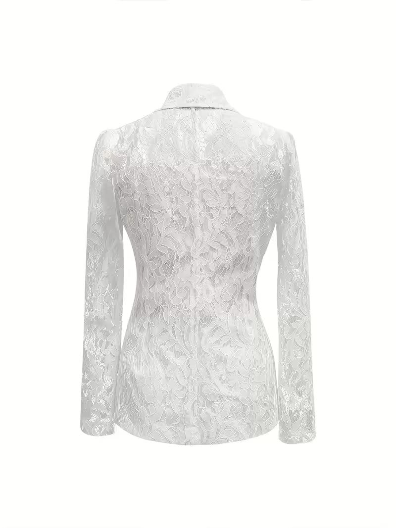 Kyliza | Lace Long Sleeve Tailored Blazer Jacket
