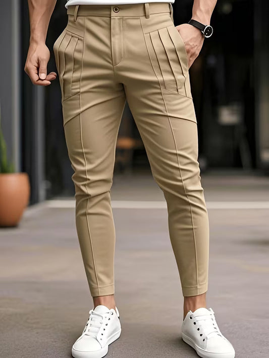 Baldon | Slim-Fit Pleated Pocket Trousers in Multiple Colours