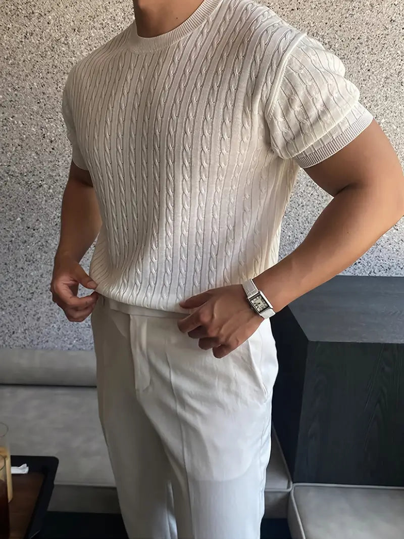 Kiril - Cable Knit Short Sleeve Jumper