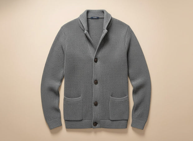 Eskel | Knitted Button-Up Long Sleeve Cardigan