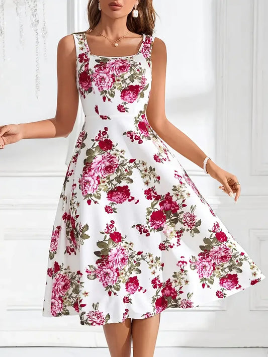 Nikolina | Floral Sleeveless A-Line Dress