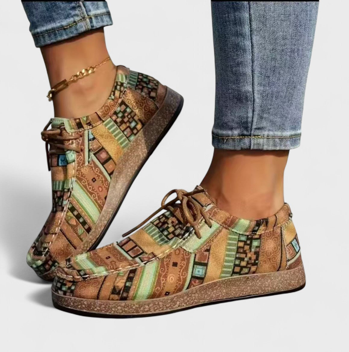 Munyika | Patterned Lace-Up Casual Comfort Shoes