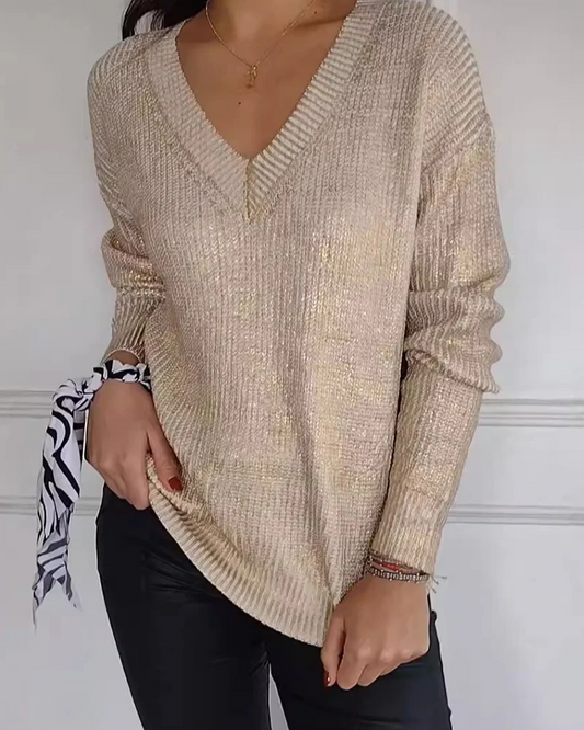 Natasja | V-Neck Long Sleeve Knitted Jumper