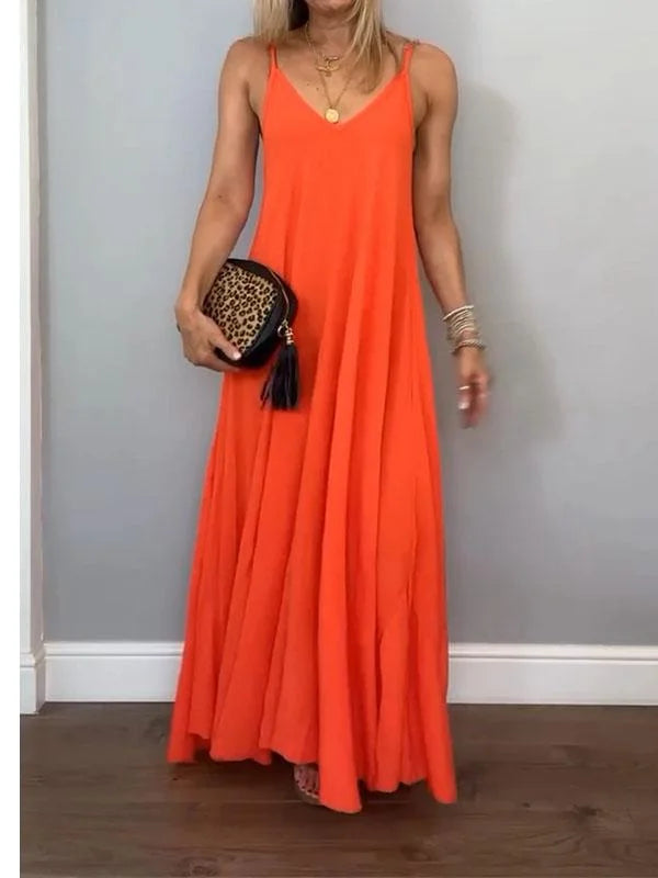 Jolanta | Sleeveless V Neck Maxi Dress
