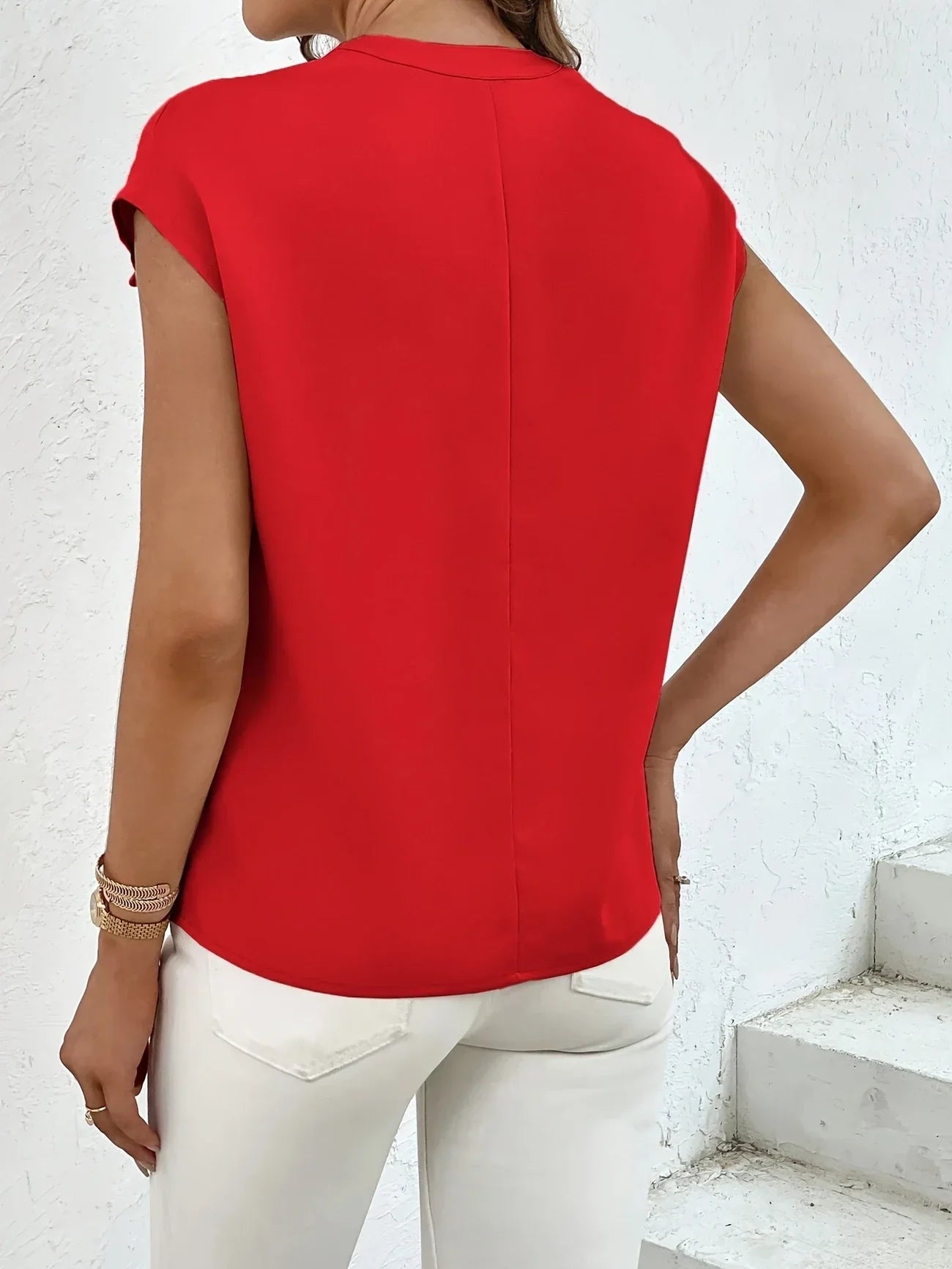 Marquita - Short Sleeve Pocket Button Blouse