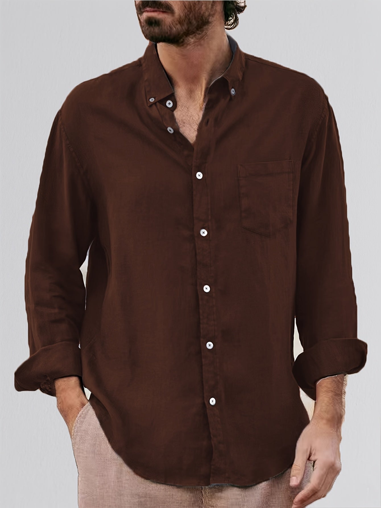 Deshawn | Button-Up Long-Sleeve Casual Shirt
