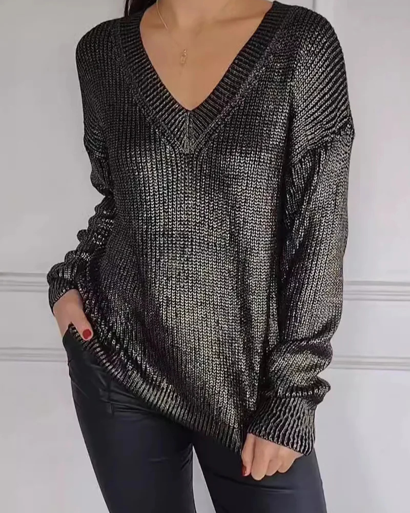 Natasja | V-Neck Long Sleeve Knitted Jumper