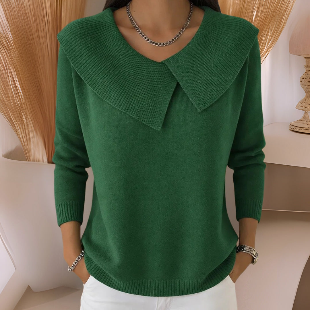 Yamina | Jumper Oversized Collar Long Sleeve Knit