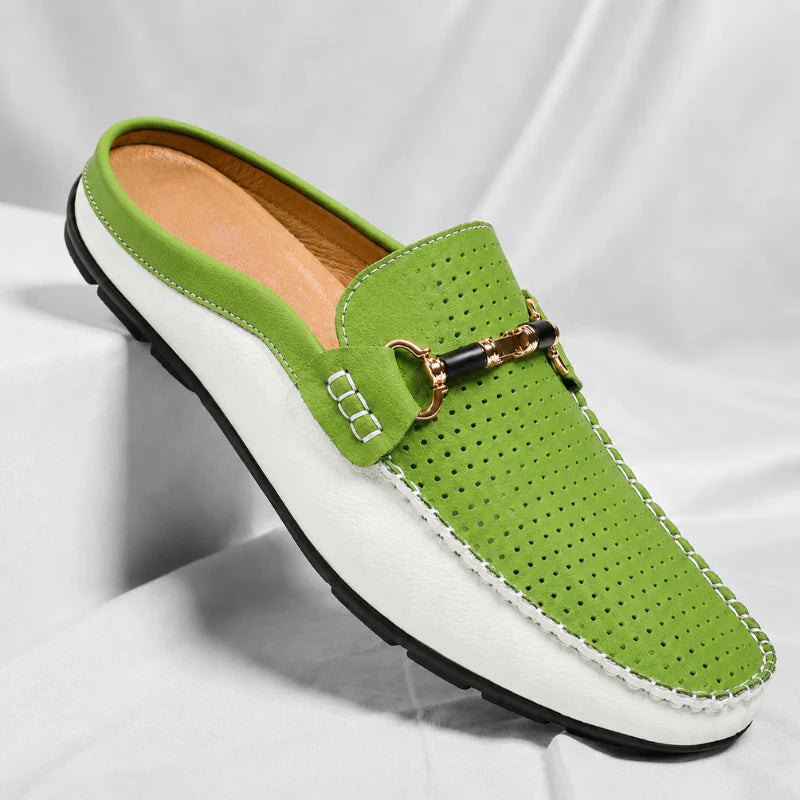 Yerson | Backless Perforated Slip-On Driving Loafers