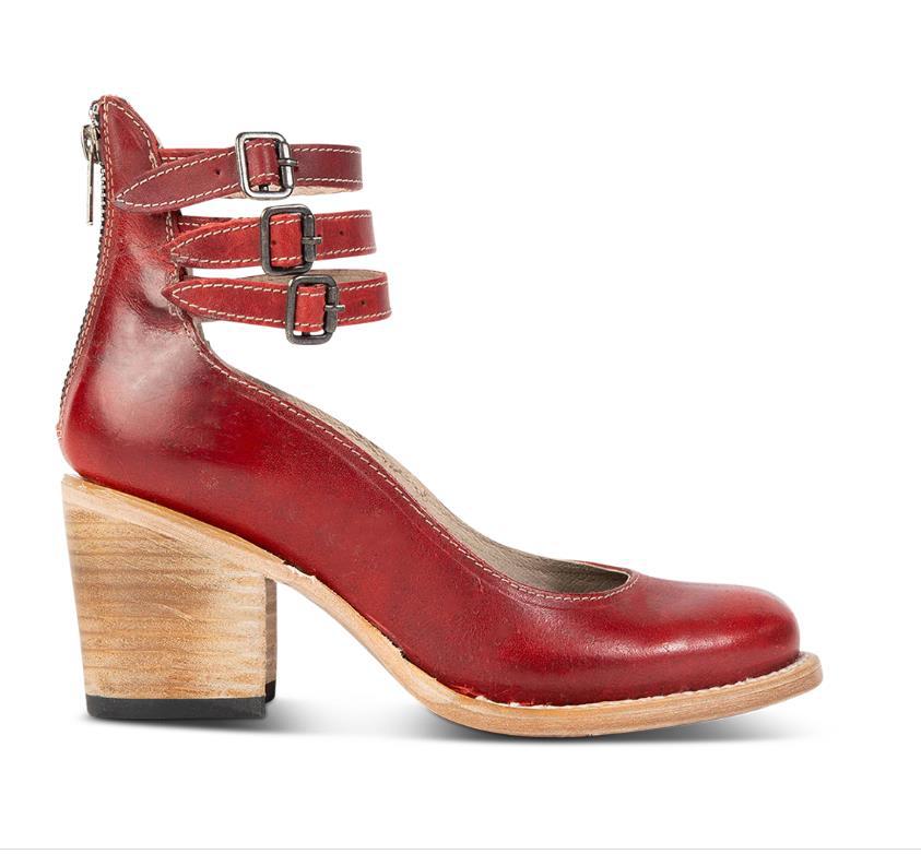 Steffie – Wooden Block Heel Strap Shoes