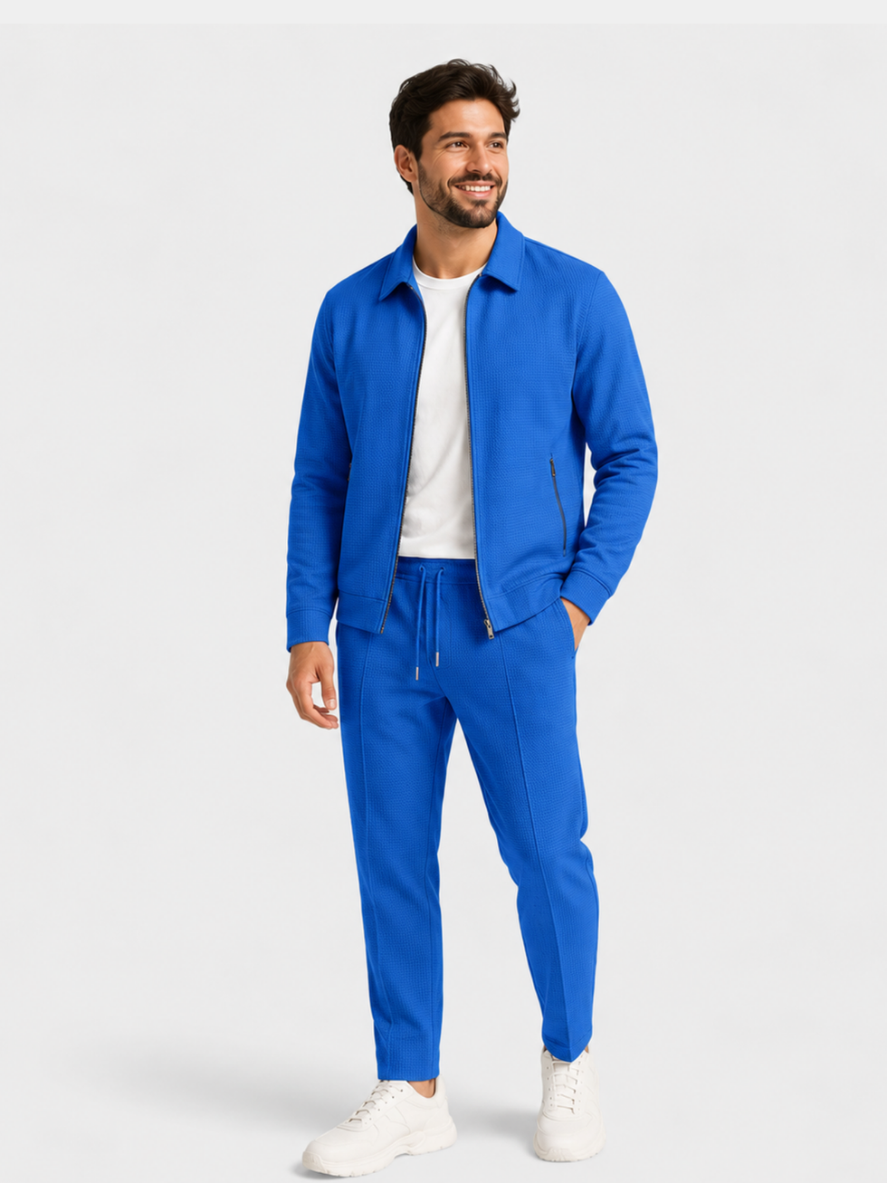 Tobiana | Jacket Trouser Set Textured Zip Front