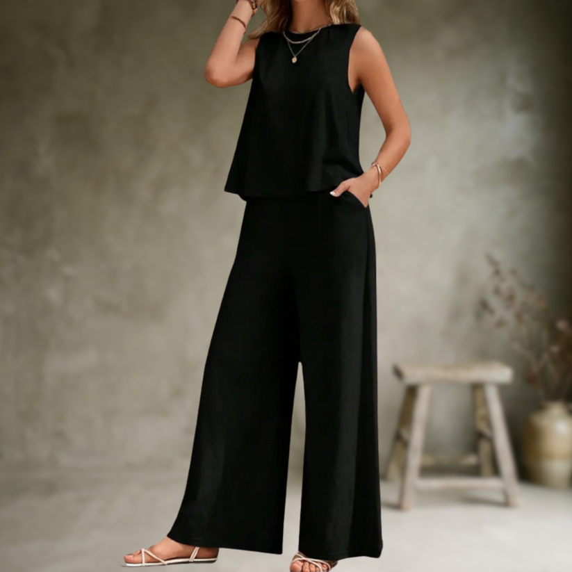Alizeh | Sleeveless Wide Leg Lounge Set