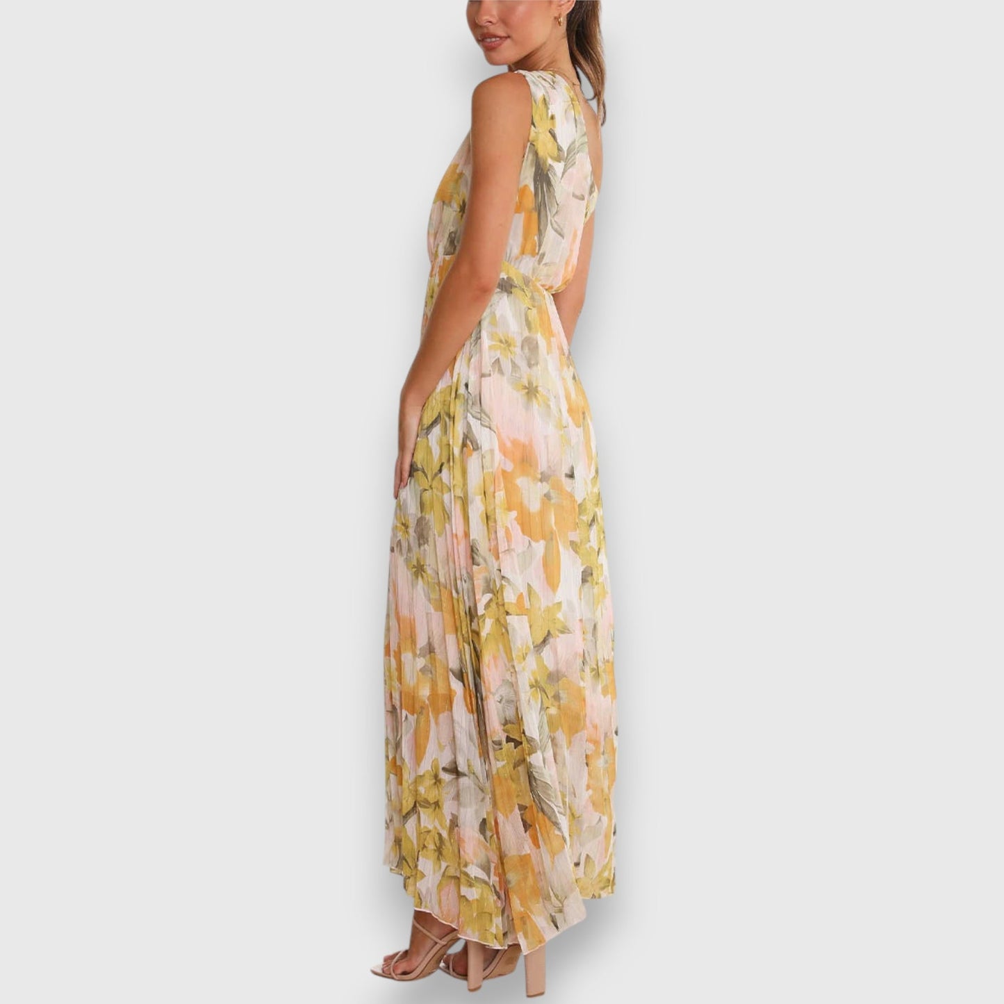Jillian | Floral Print One Shoulder Maxi Dress