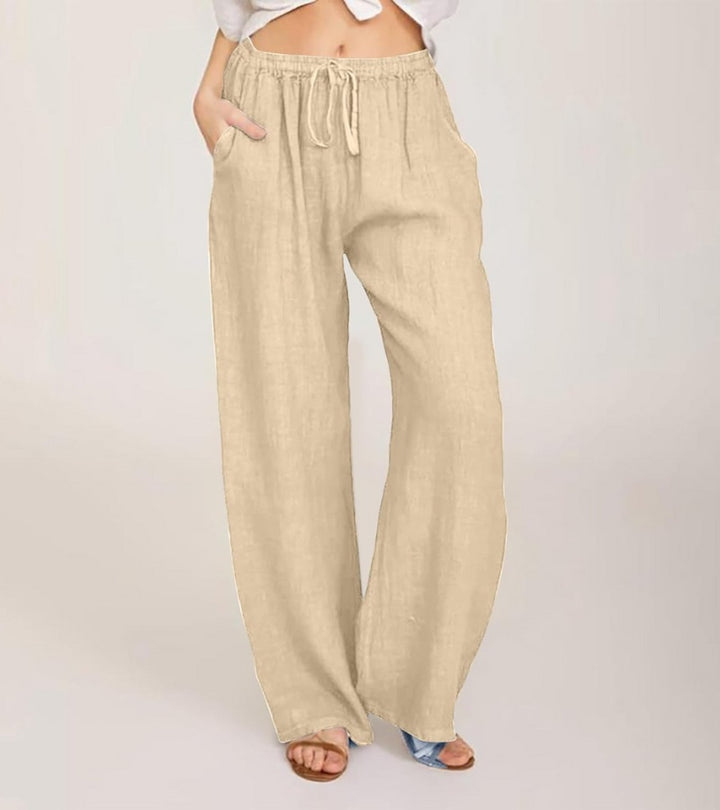 Maialen | Wide Leg Trousers Elastic Waist Drawstring