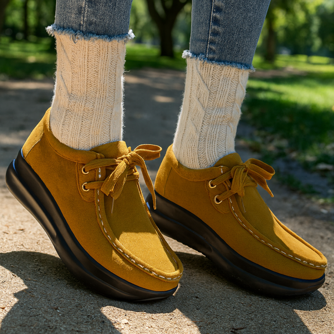 Tonja – Lace Up Suede Style Comfort Shoes