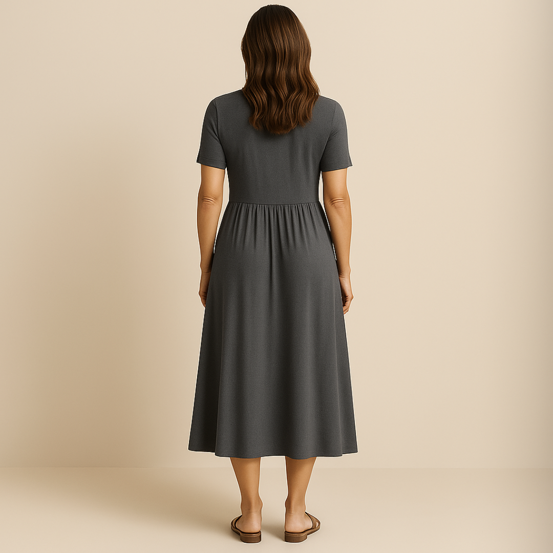 Bridgett | Dress Short Sleeve Wrap Front Midi