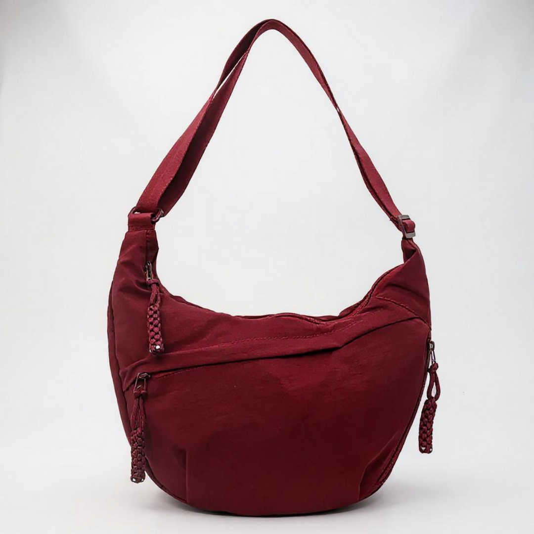 Soukaina | Crescent Shoulder Bag With Zipper Pockets