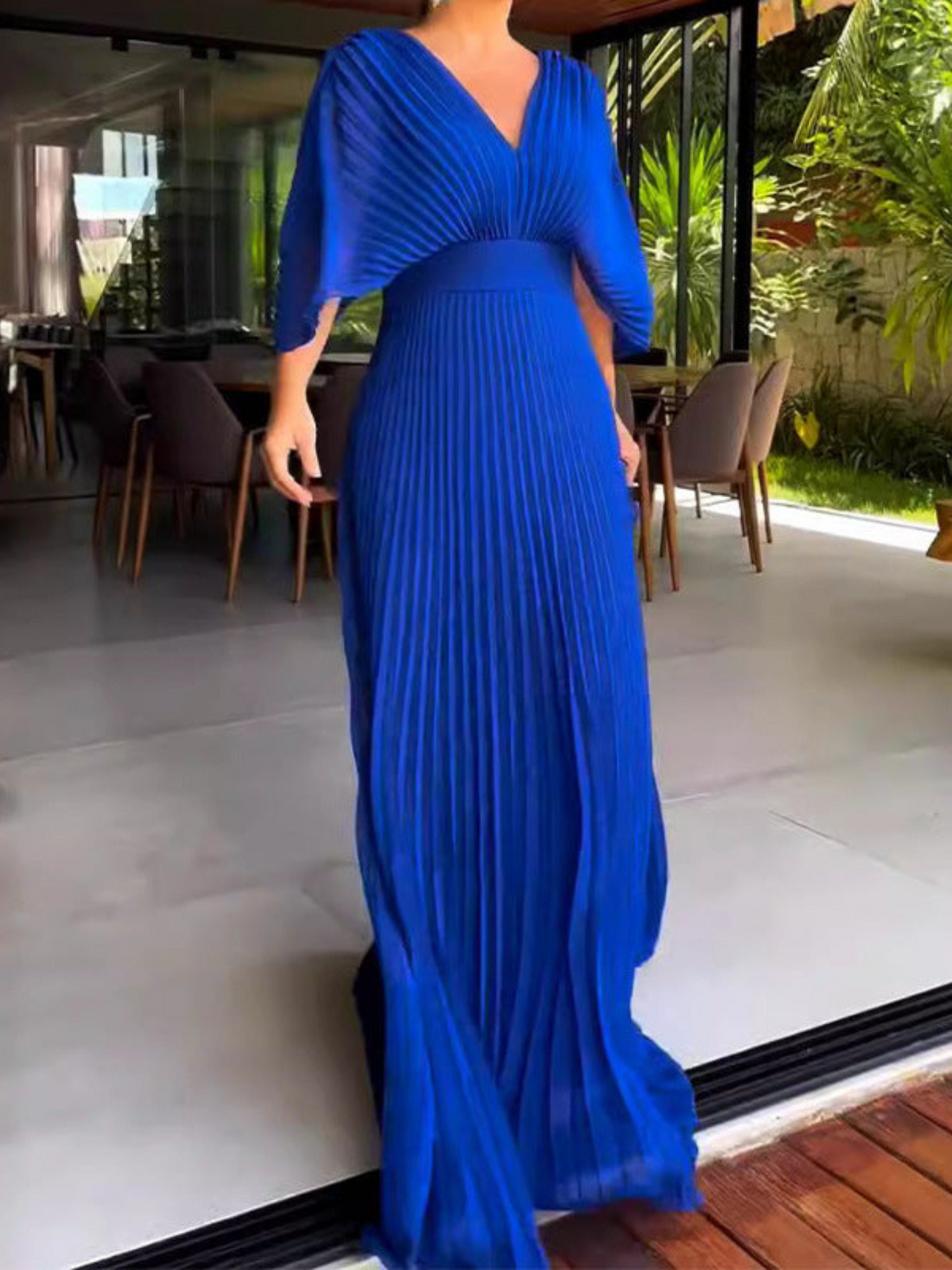 Valerija | Pleated V-Neck Wedding Guest Dress
