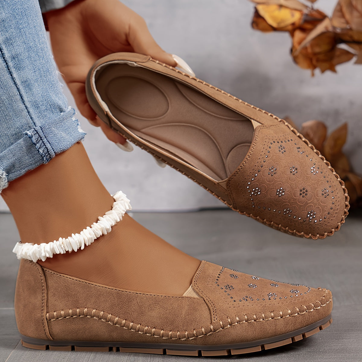 Lyrissa | Floral Slip-On Casual Loafers