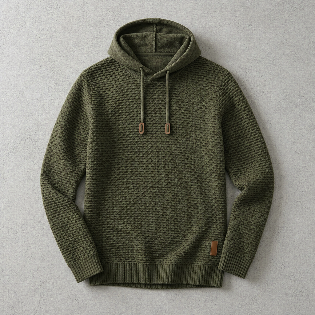 Johannes | Hoodie with Textured Knit and Drawstring