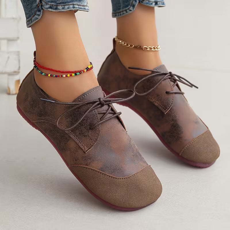 Brigiluxa | Lace-Up Low Wedge Comfort Shoes