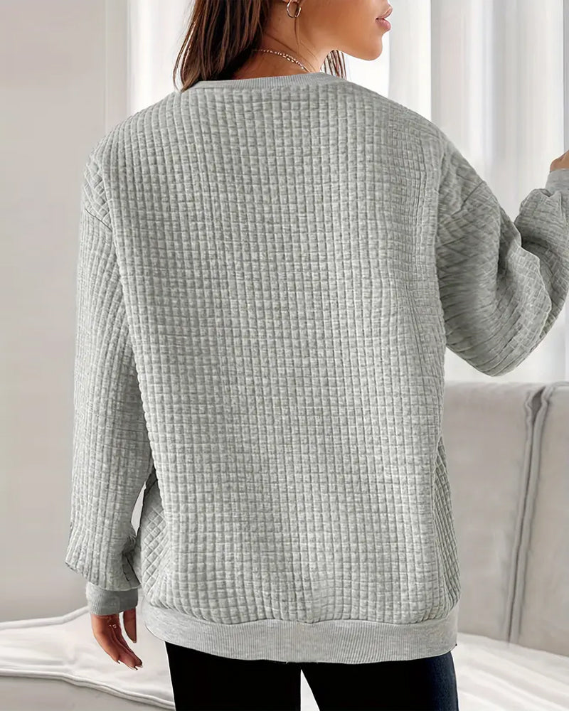 Catherine | Textured Sweatshirt with Heart Graphic