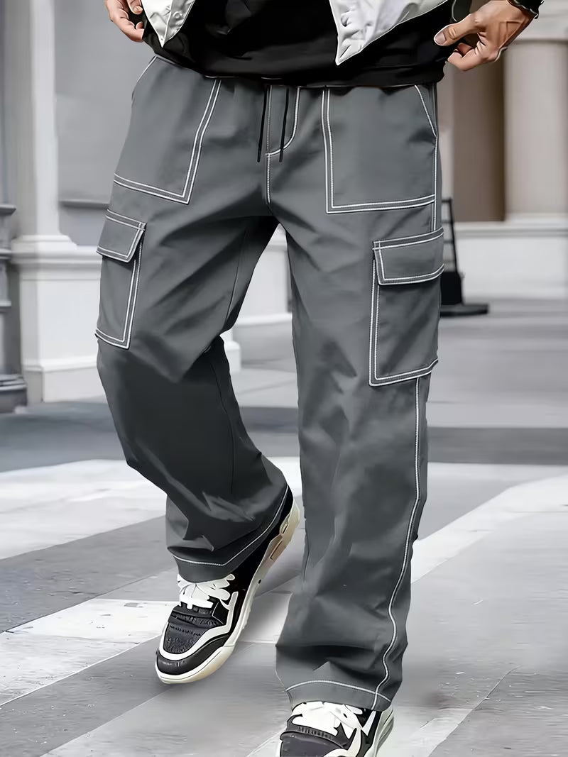Demetri | Cargo Trousers with Contrast Stitching