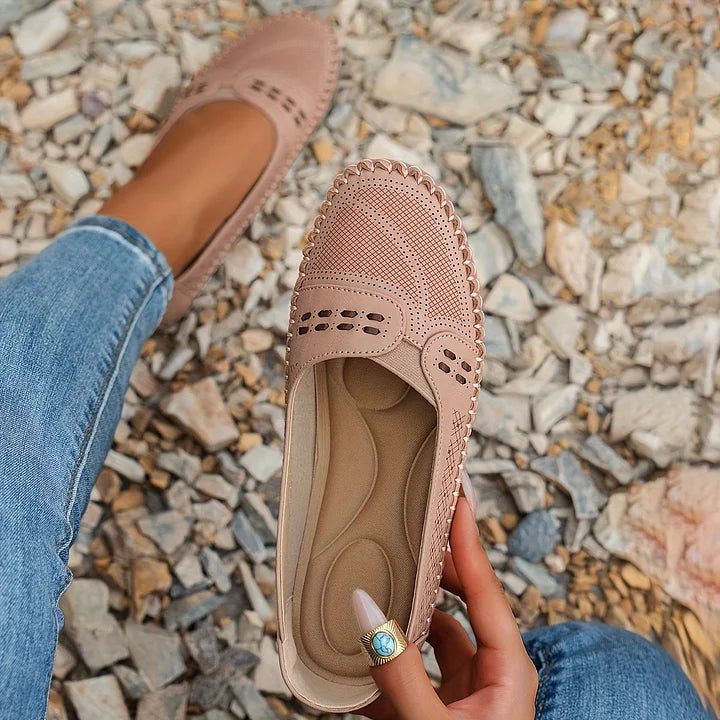 Gerdien | Brown Slip-On Perforated Loafers