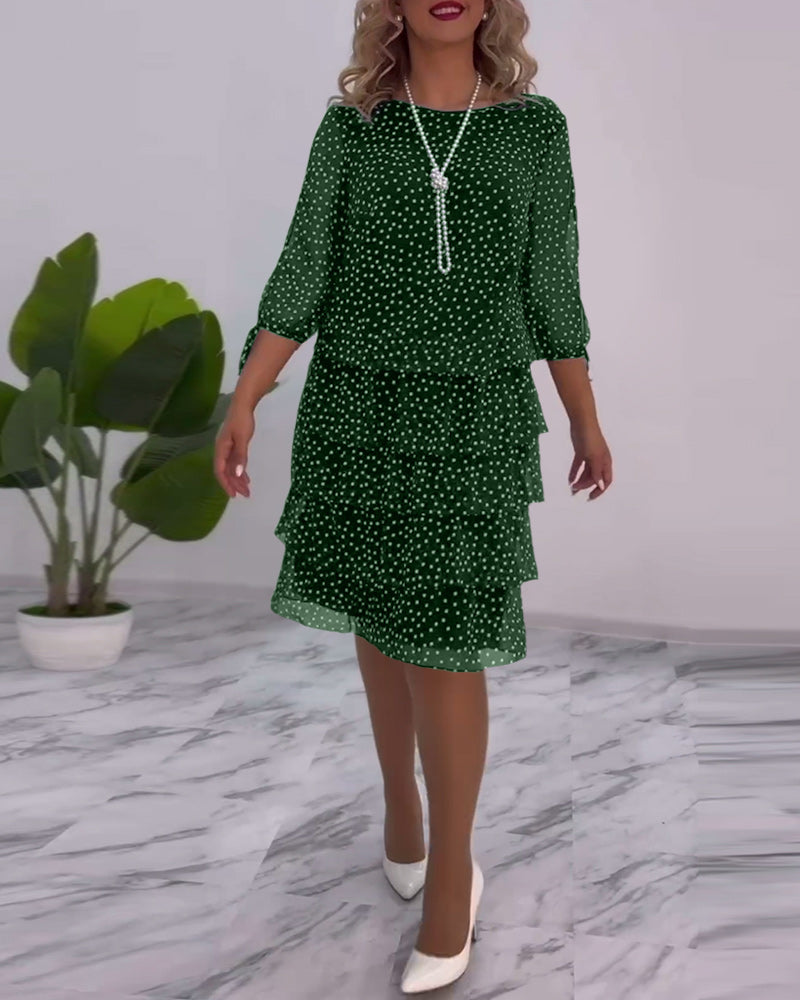 Meirit | Polka Dot Layered Midi Dress