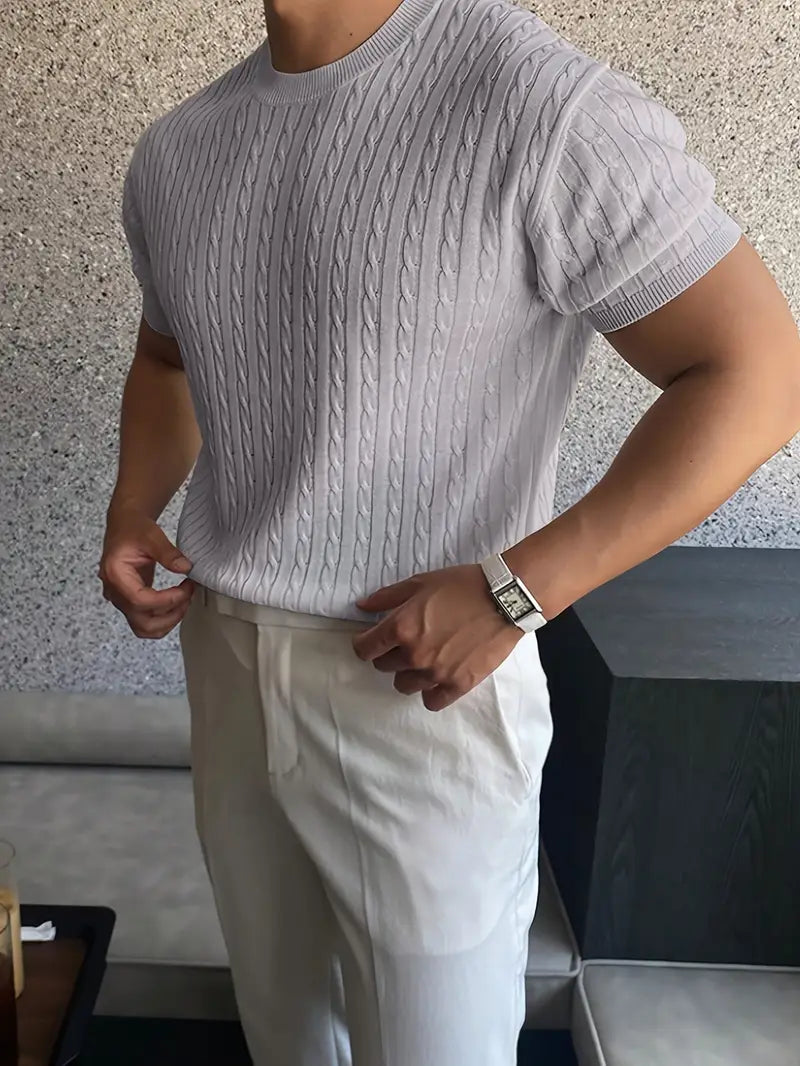 Kiril - Cable Knit Short Sleeve Jumper