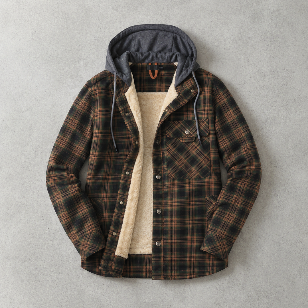 Anderson | Hooded Shirt Jacket with Plaid Pattern