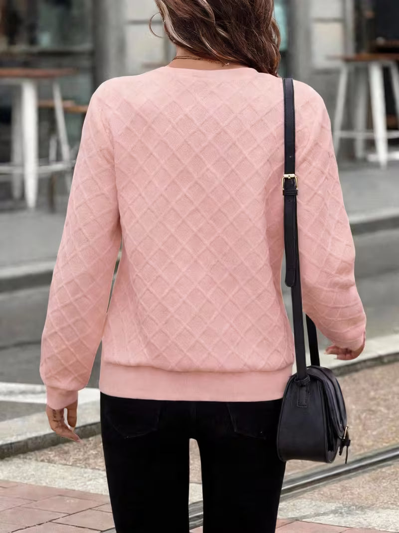 Juliet | Sweatshirt Long Sleeve Textured Quarter Zip Neck